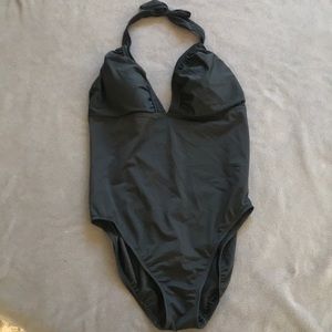 Attractive black one-piece swimsuit